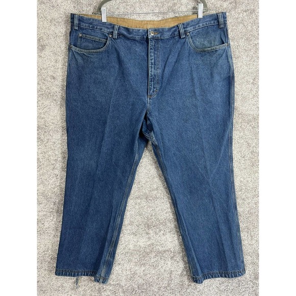 Duluth‎ Trading Relaxed Straight Leg Jeans Mens Size 48x30 Blue Denim Fire Hose - Picture 1 of 12